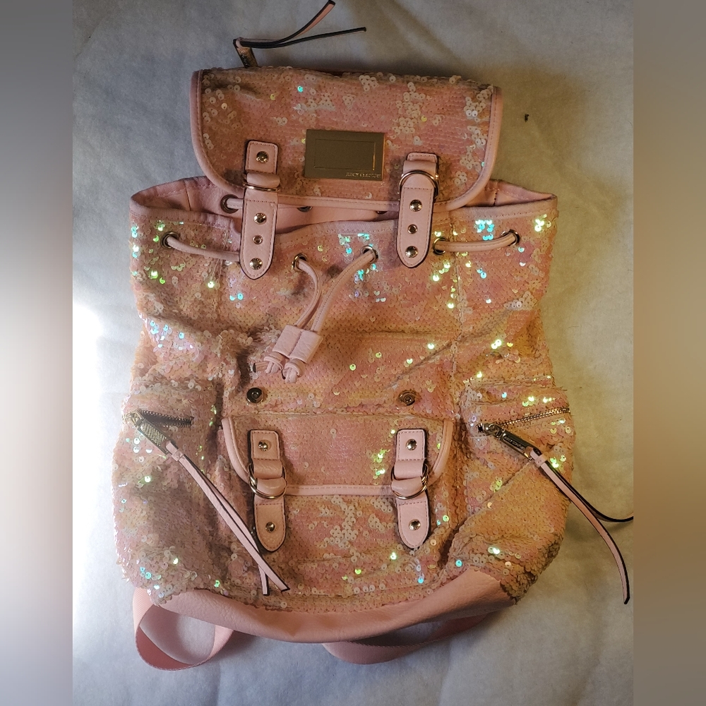 JUICY COUTURE PEACHY CORAL COLOR SEQUIN BACKPACK